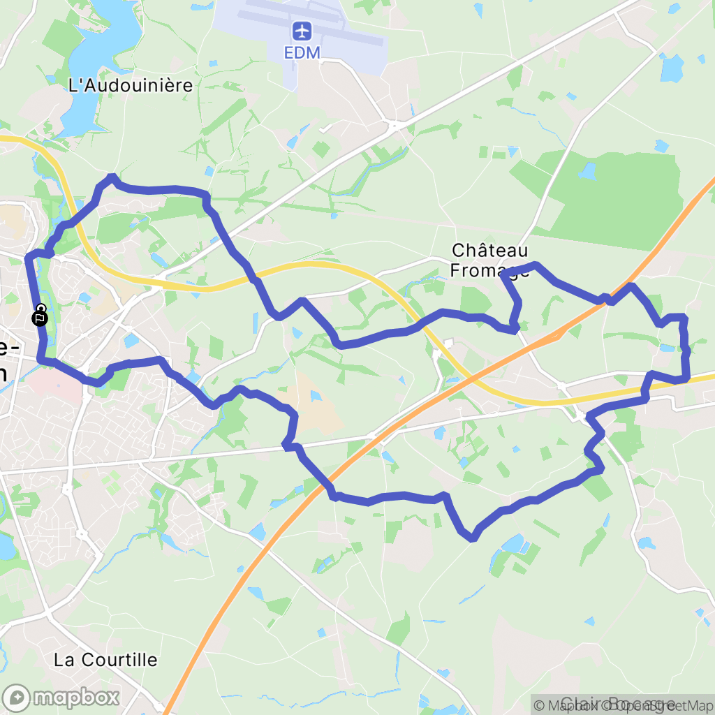 La Roche-sur-Yon : carte du parcours de randonnée - France