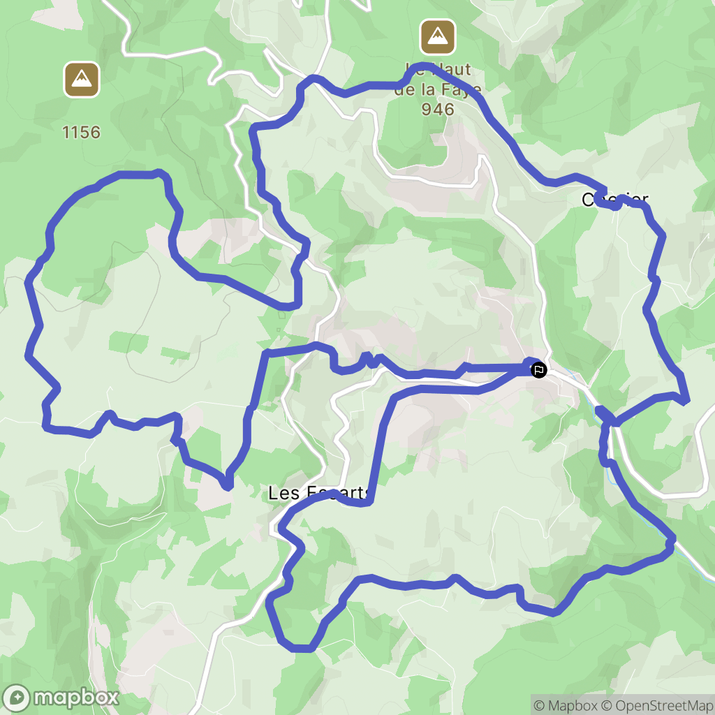 Cherier : carte du parcours de randonnée - France