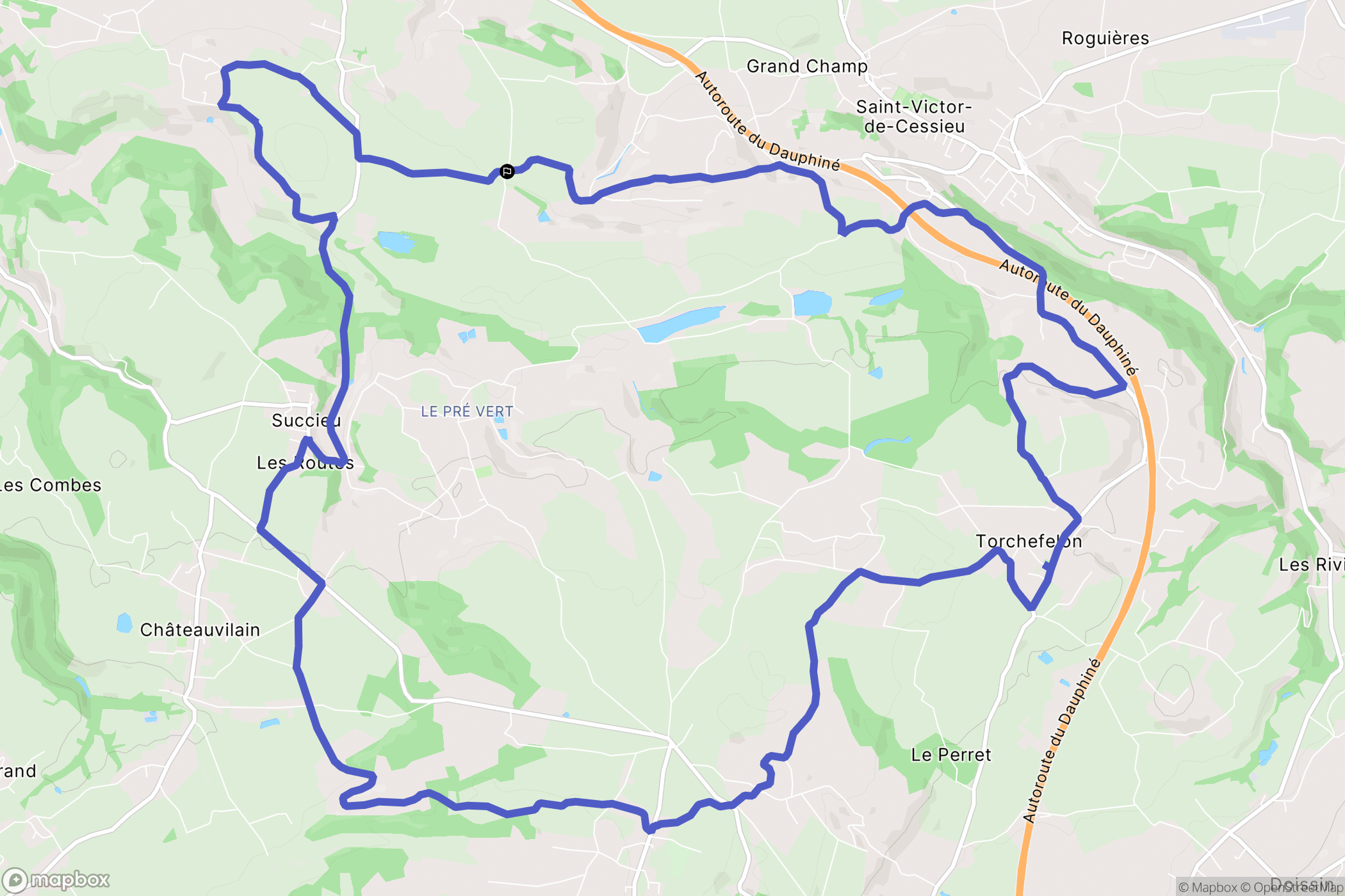 Saint-Victor-de-Cessieu : carte du parcours de randonnée - France