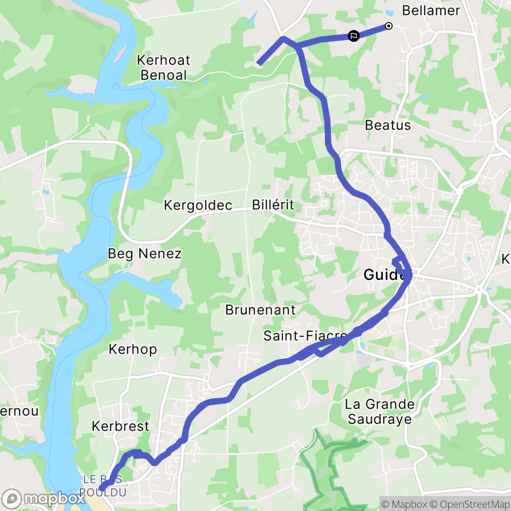 Guidel : carte du parcours de randonnée - France