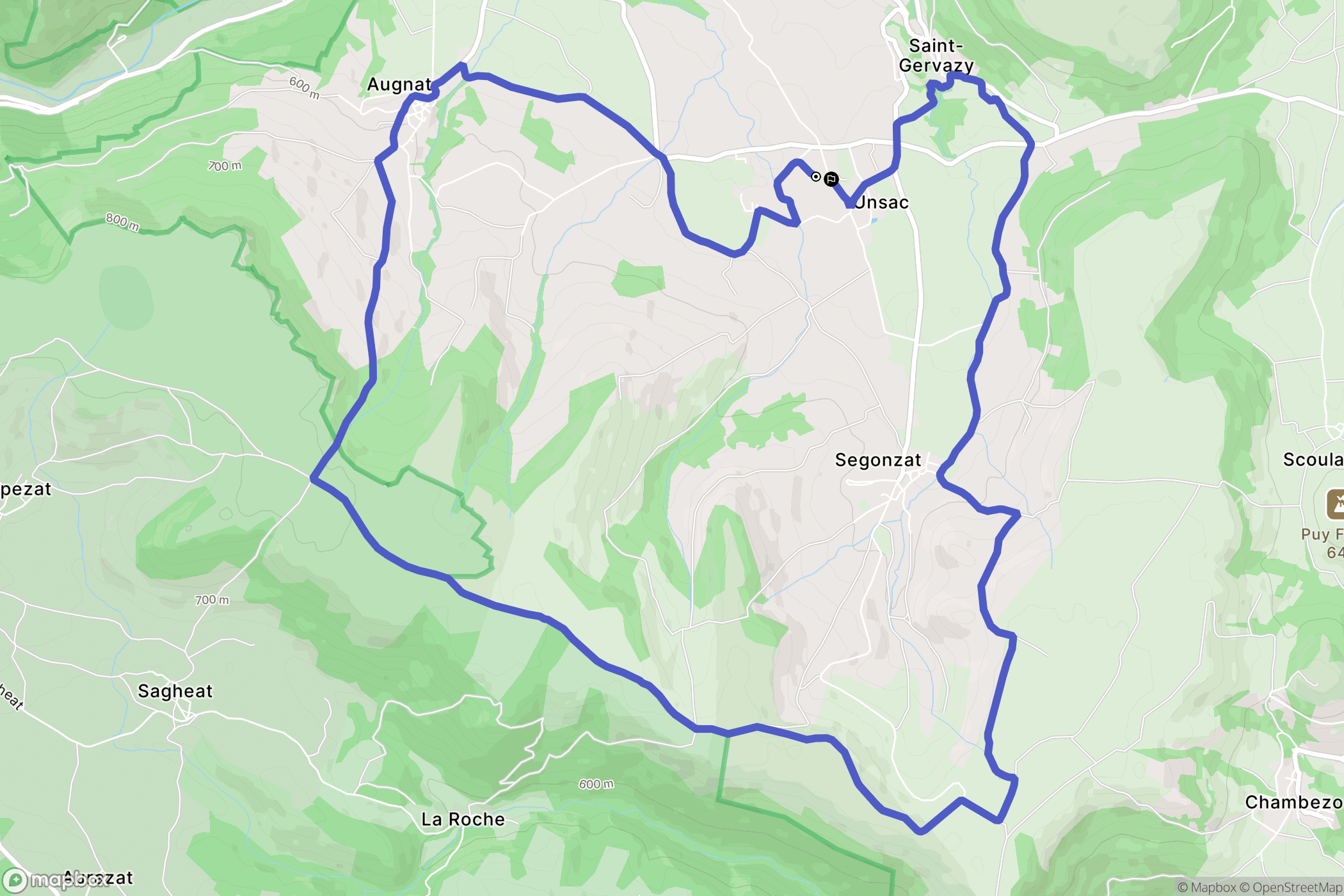 Saint-Gervazy : carte du parcours de randonnée - France