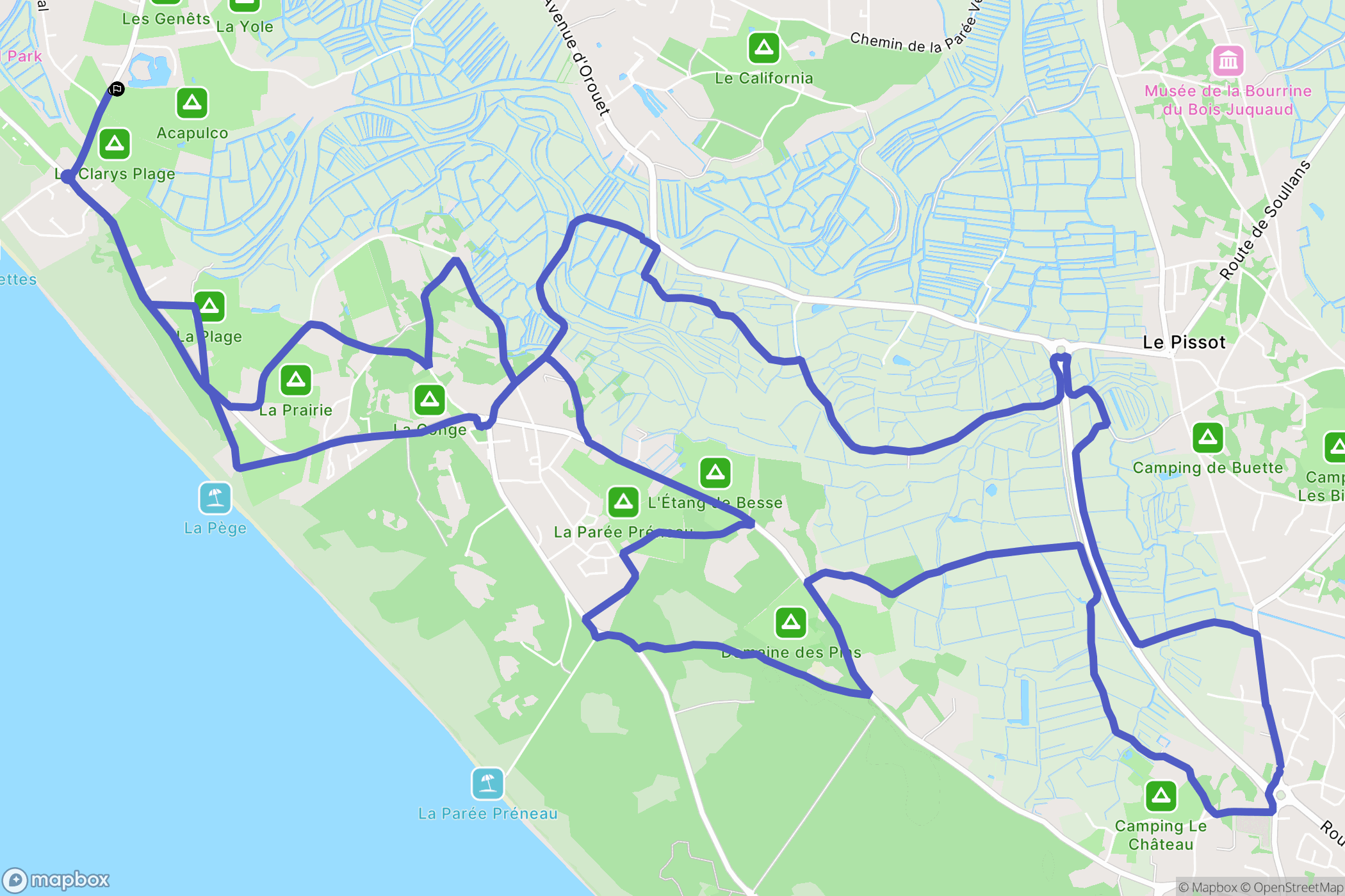 Saint-Jean-de-Monts : carte du parcours de randonnée - France