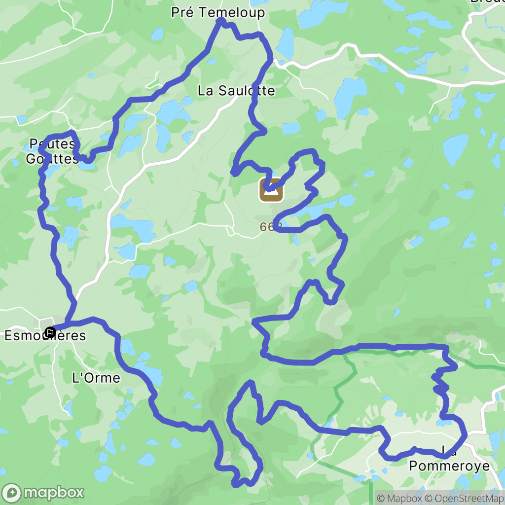 Esmoulières : carte du parcours de randonnée - France