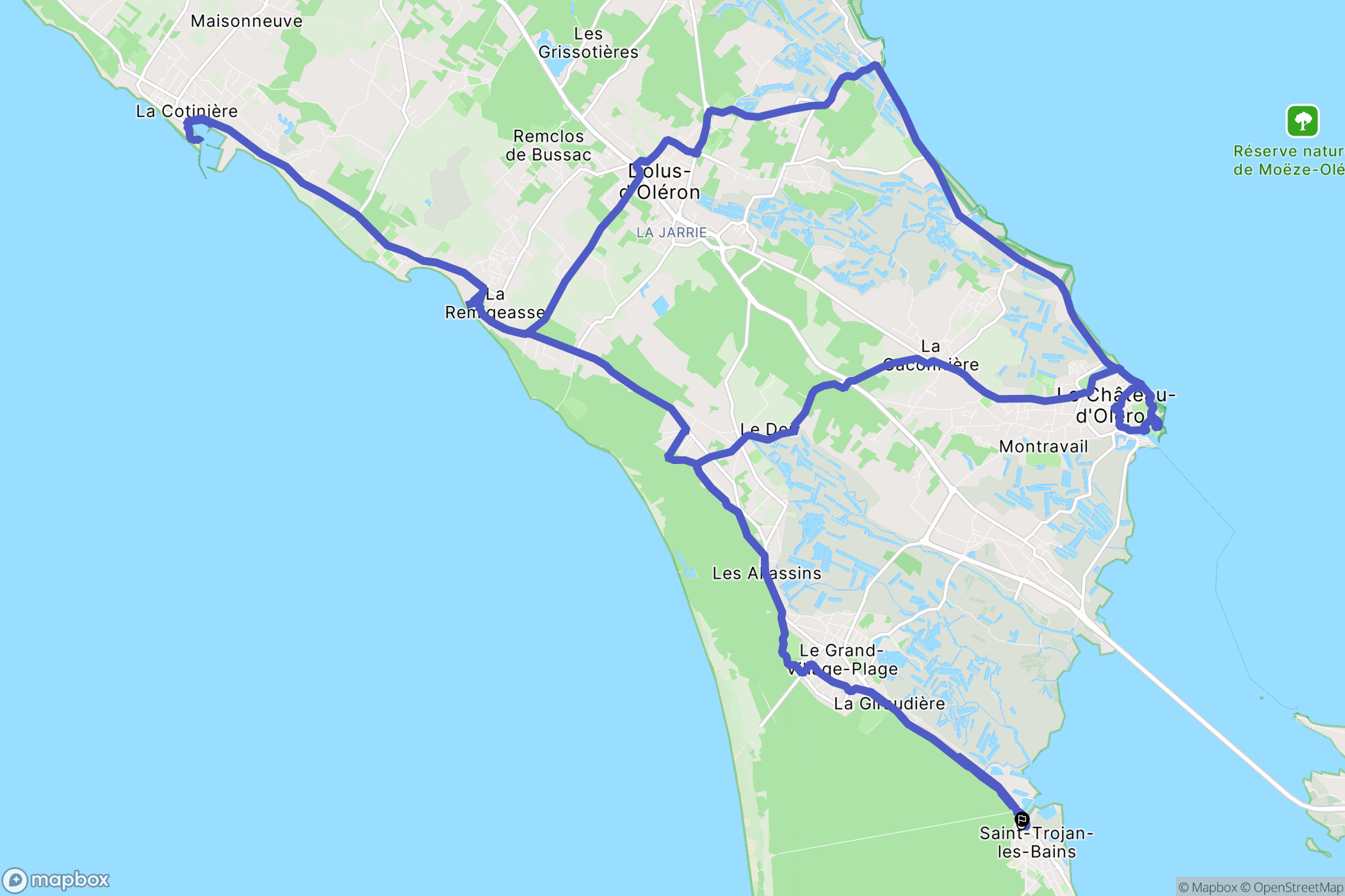 Saint-Trojan-les-Bains : carte du parcours de randonnée - France
