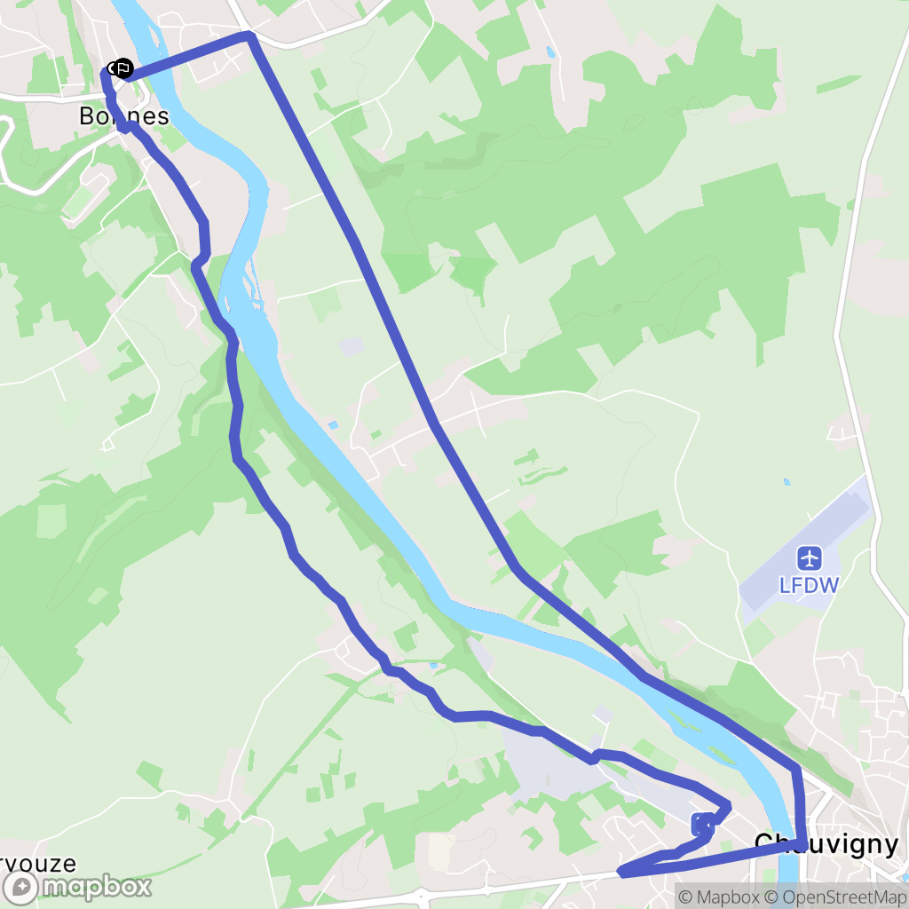 Bonnes : carte du parcours de randonnée - France