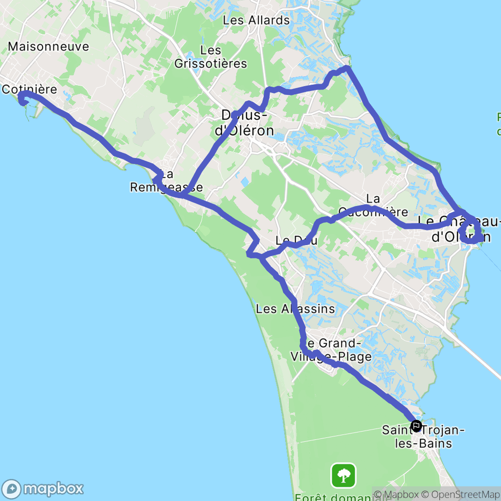 Saint-Trojan-les-Bains : carte du parcours de randonnée - France