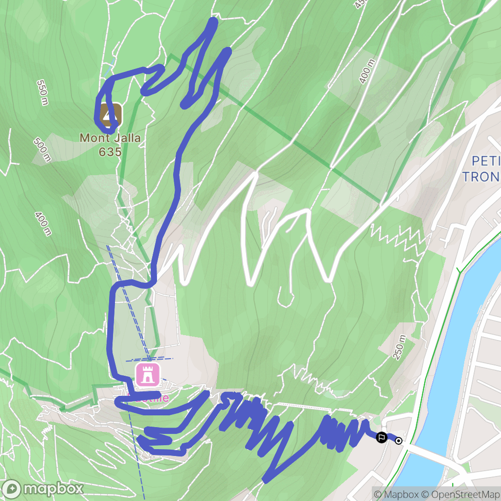 Grenoble : carte du parcours de randonnée - France