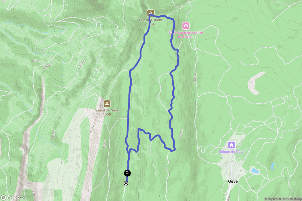 Autrans-Méaudre-en-Vercors : carte du parcours de randonnée - France