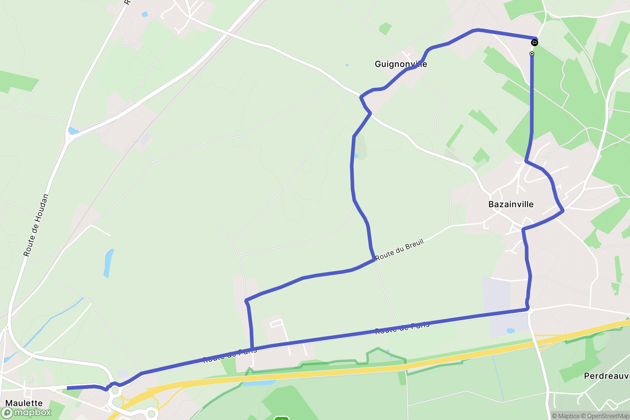 Bazainville : carte du parcours de randonnée - France