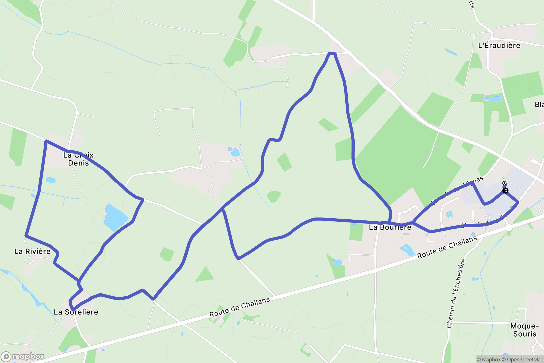 Froidfond : carte du parcours de randonnée - France