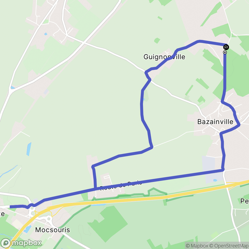 Bazainville : carte du parcours de randonnée - France