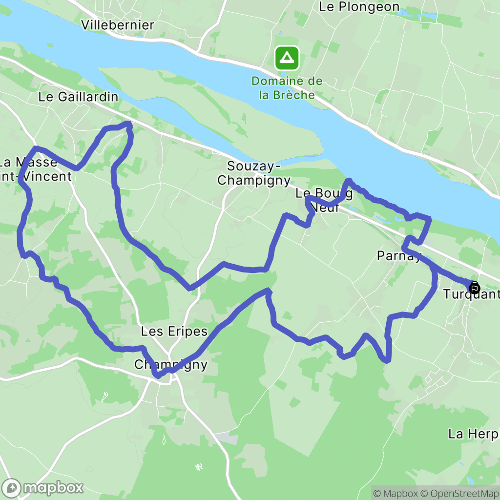 Turquant : carte du parcours de randonnée - France