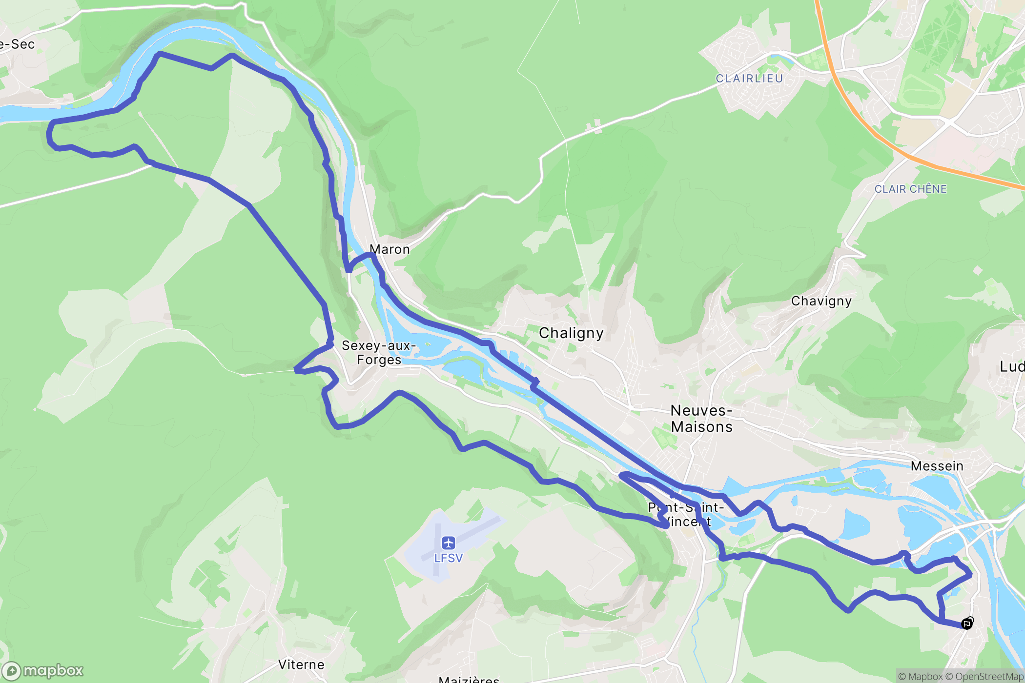 Méréville : carte du parcours de randonnée - France