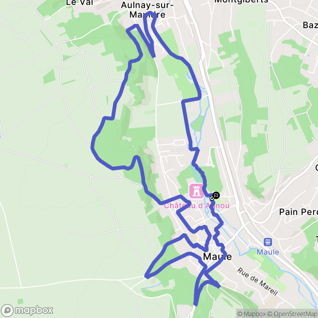 Maule : carte du parcours de randonnée - France
