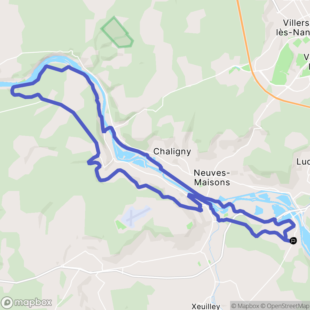 Méréville : carte du parcours de randonnée - France