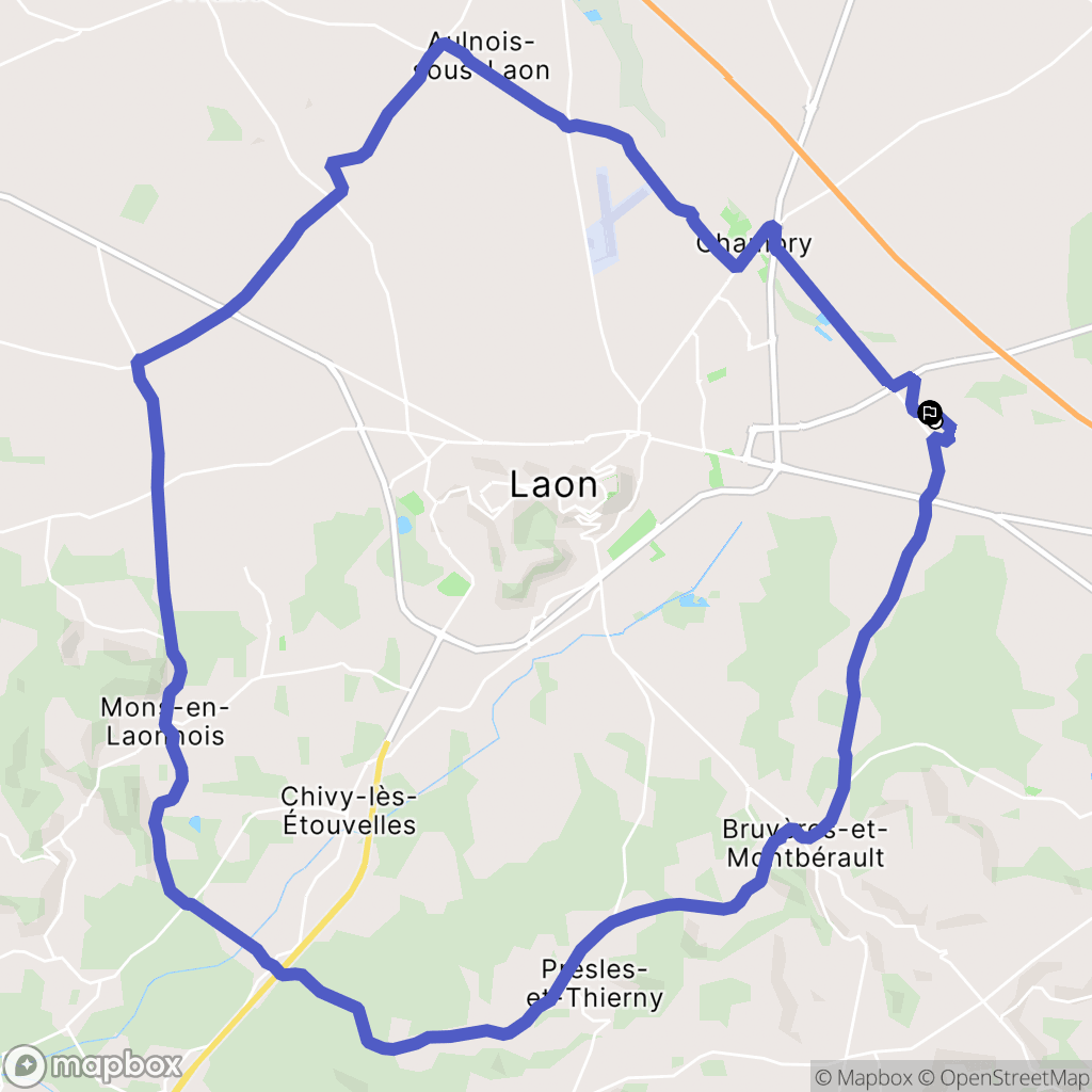 Athies-sous-Laon : carte du parcours de randonnée - France
