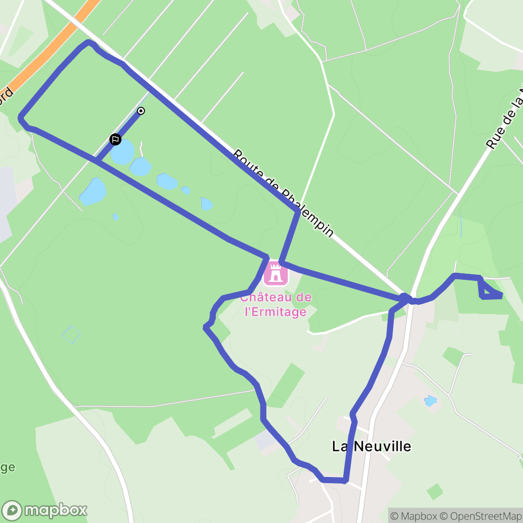 Phalempin : carte du parcours de randonnée - France