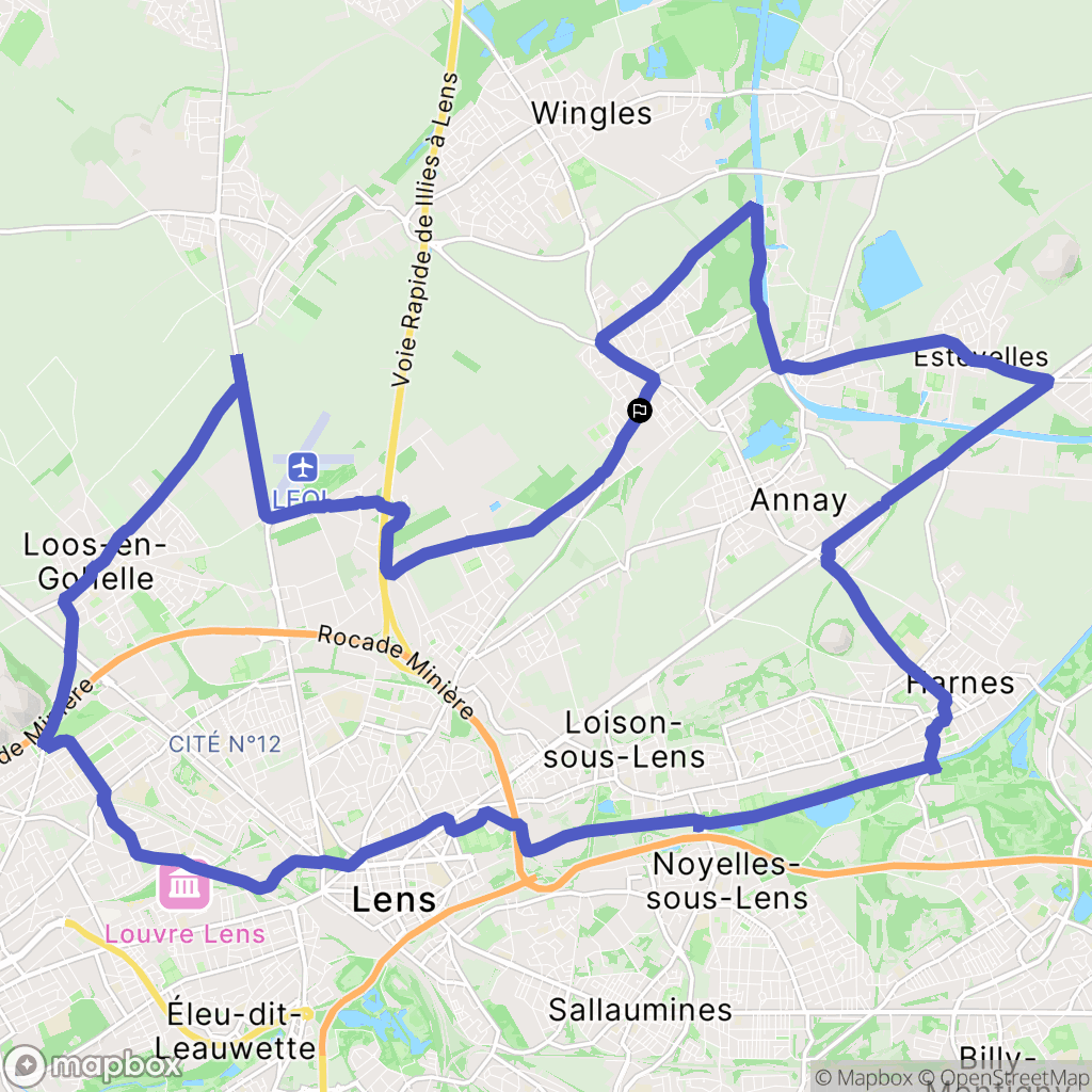Vendin-le-Vieil : carte du parcours de randonnée - France