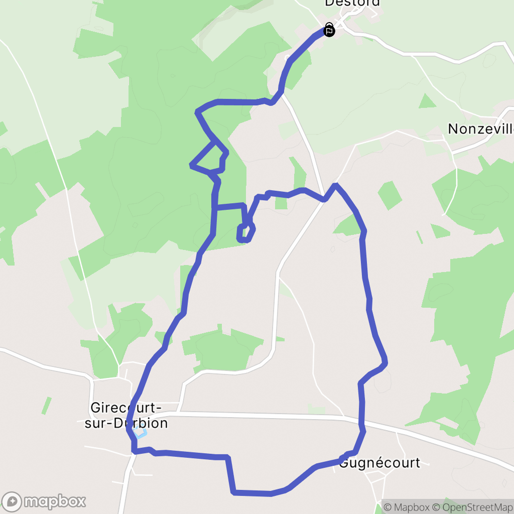 Destord : carte du parcours de randonnée - France