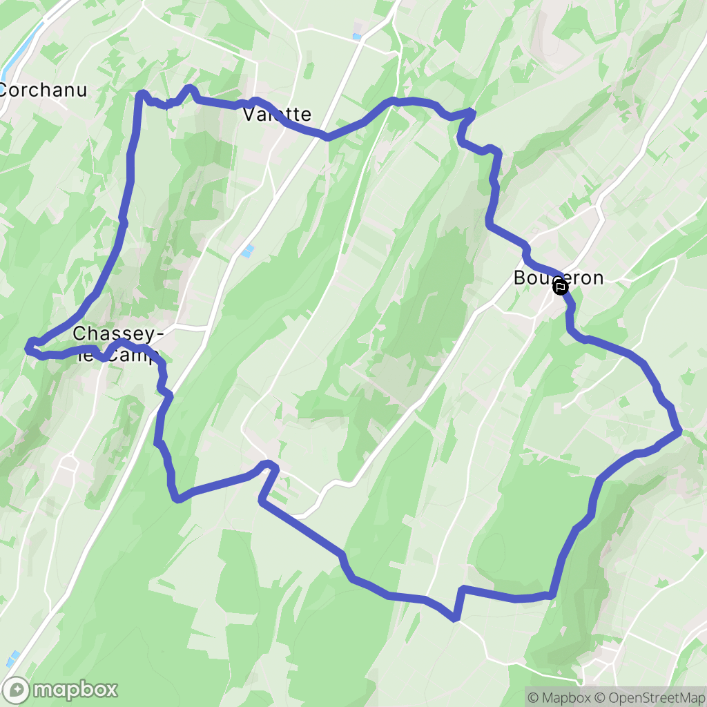 Bouzeron : carte du parcours de randonnée - France