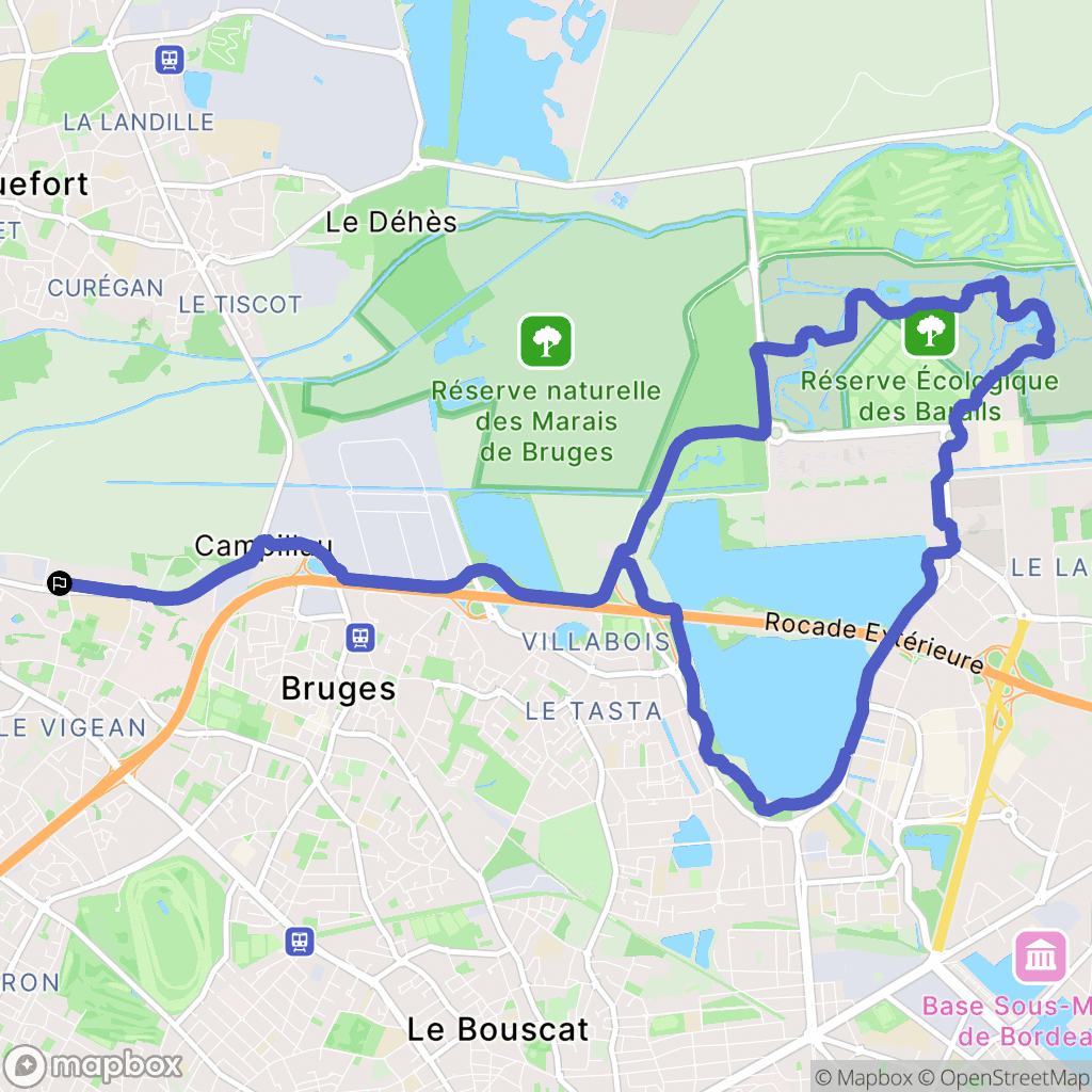 Eysines : carte du parcours de randonnée - France