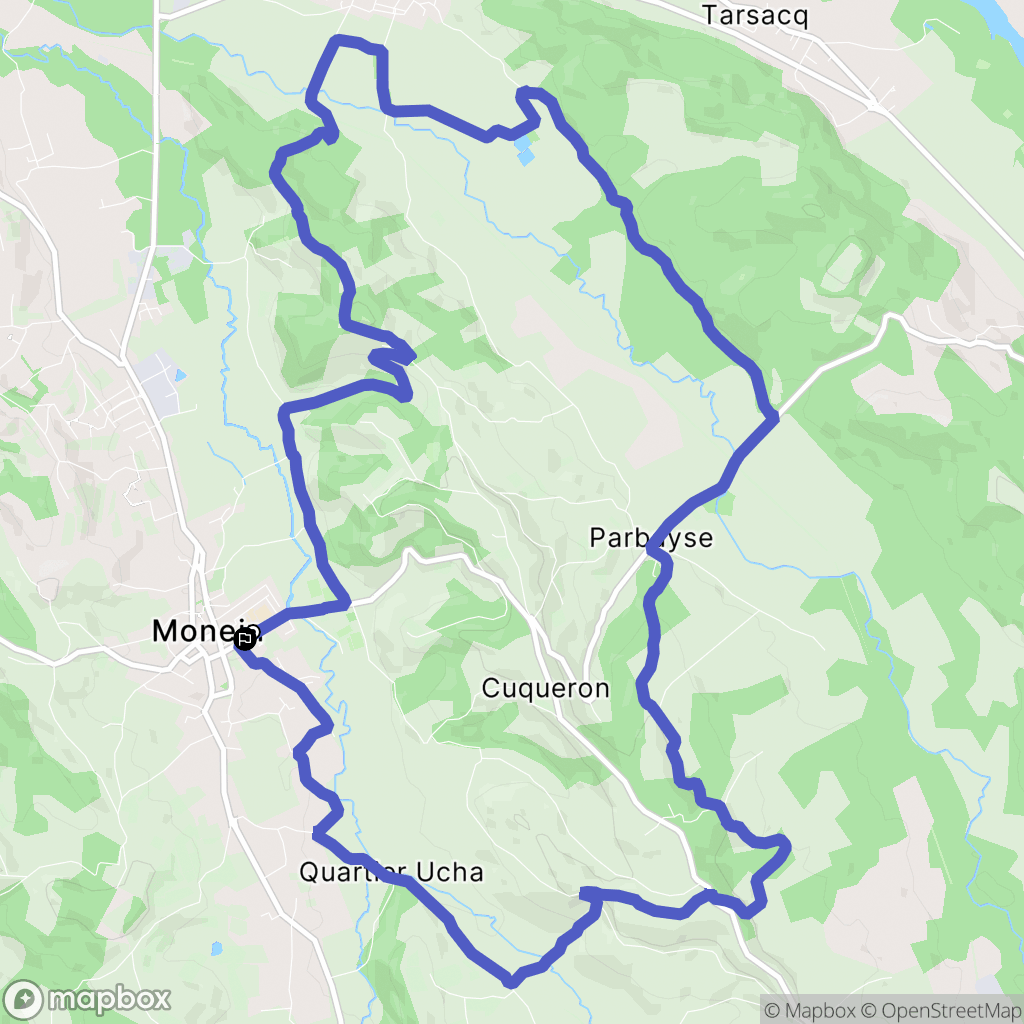 Monein : carte du parcours de randonnée - France