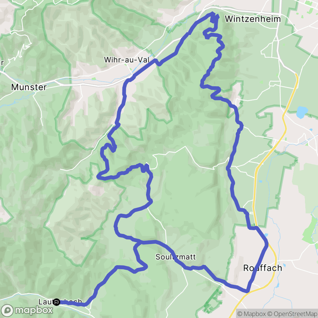 Lautenbach : carte du parcours de randonnée - France
