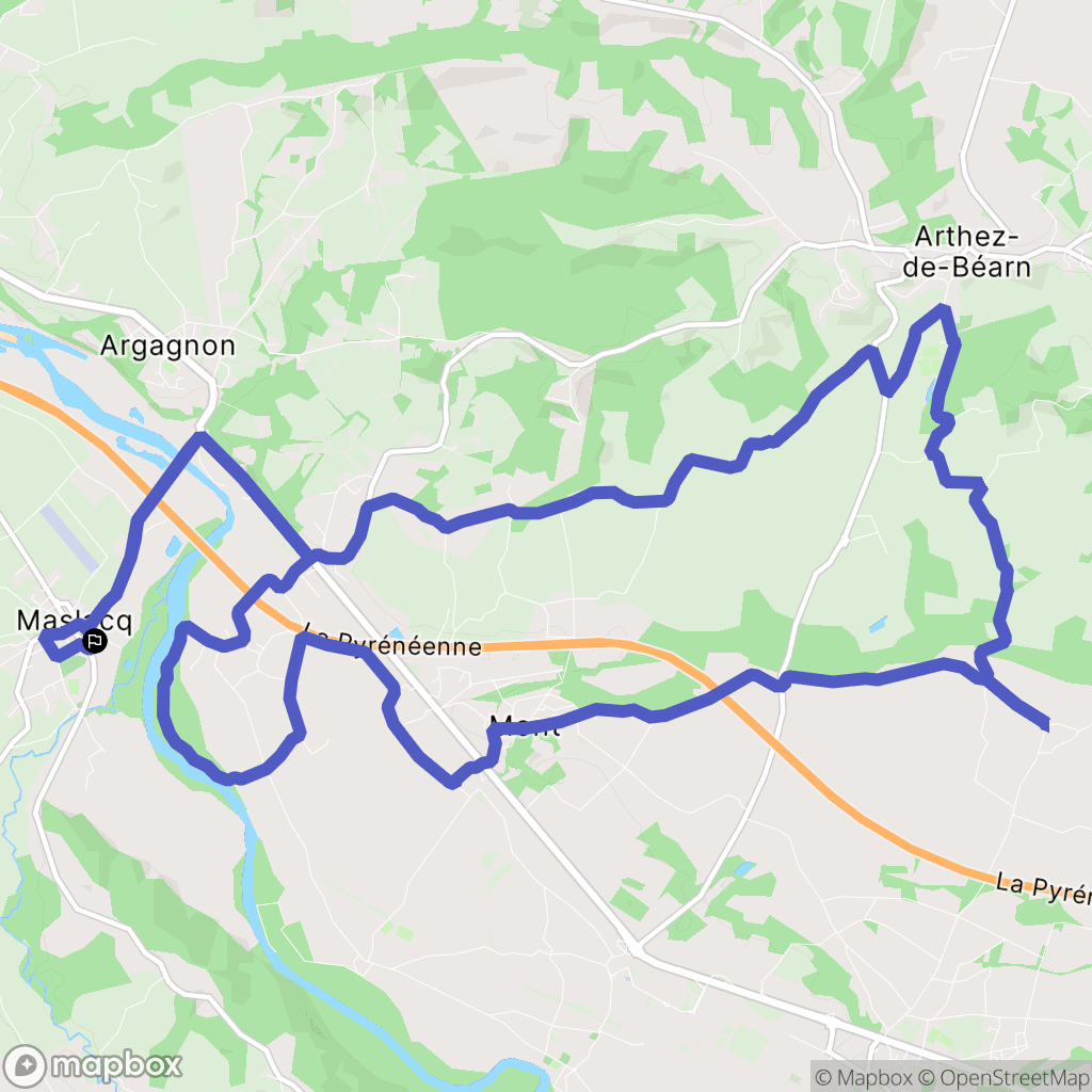 Maslacq : carte du parcours de randonnée - France
