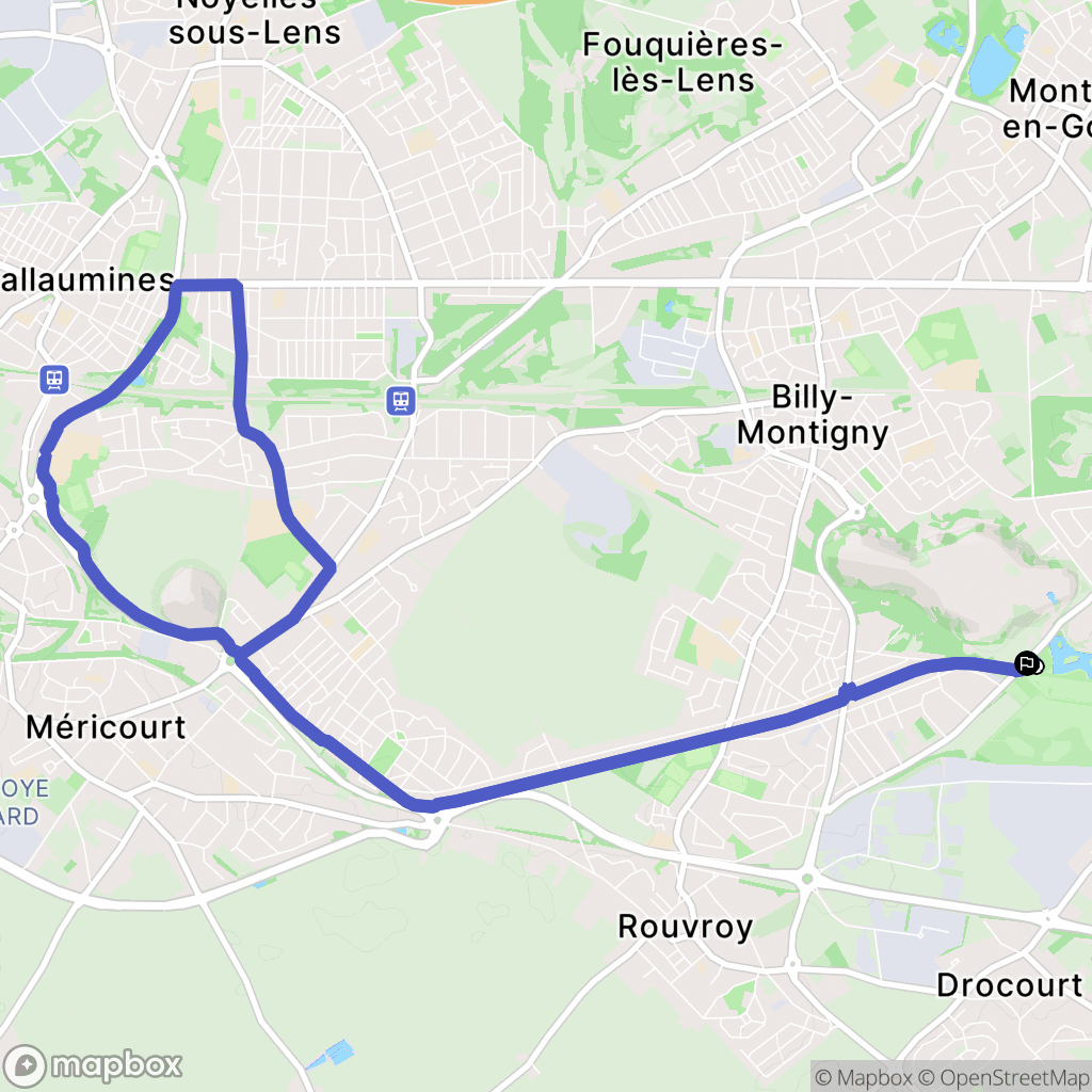Hénin-Beaumont : carte du parcours de randonnée - France
