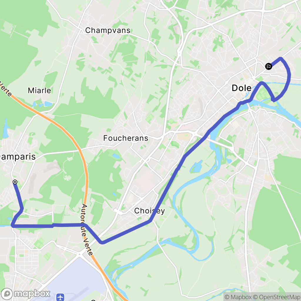 Damparis : carte du parcours de randonnée - France