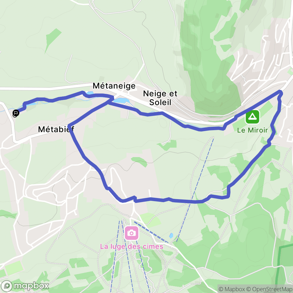 Métabief : carte du parcours de randonnée - France