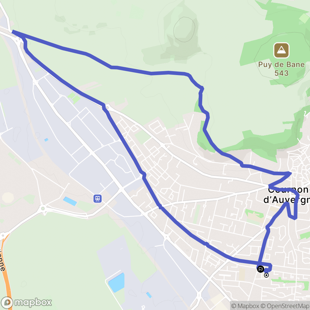 Cournon-d'Auvergne : carte du parcours de randonnée - France