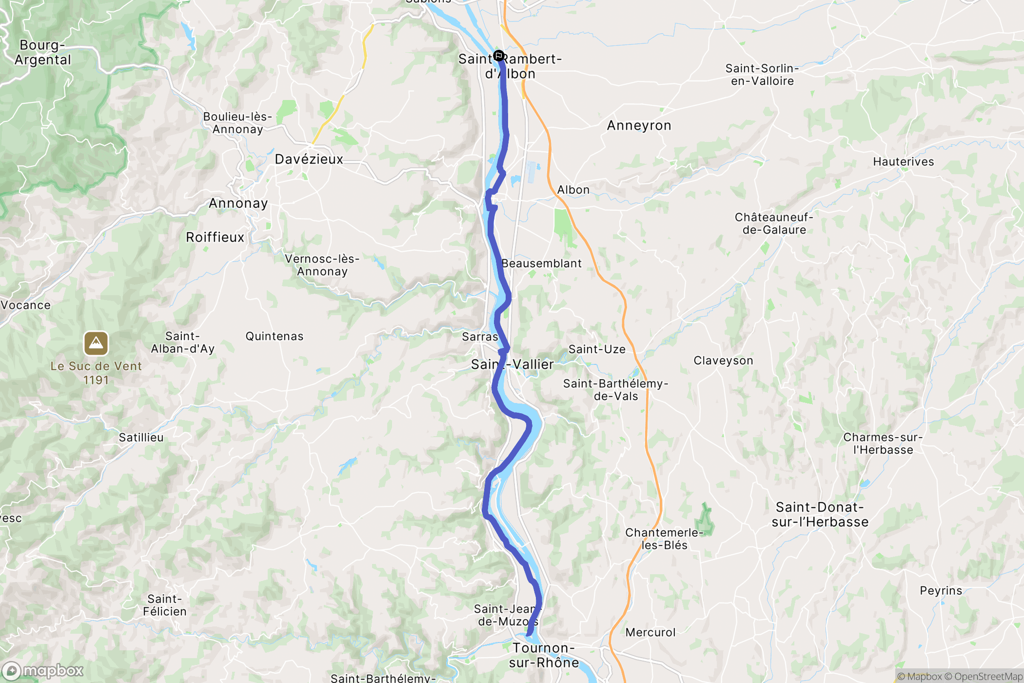 Saint-Rambert-d'Albon : carte du parcours de randonnée - France