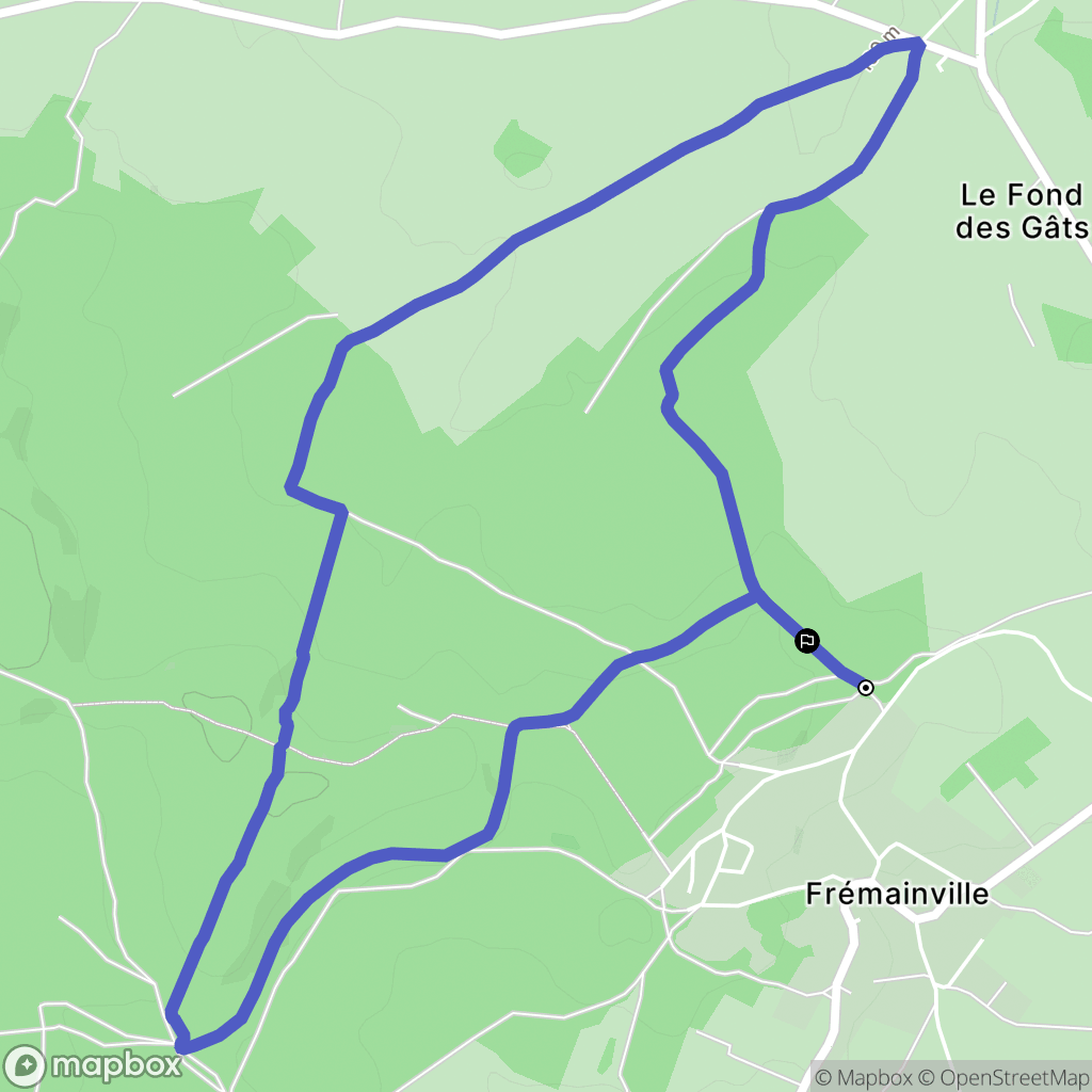 Frémainville : carte du parcours de randonnée - France