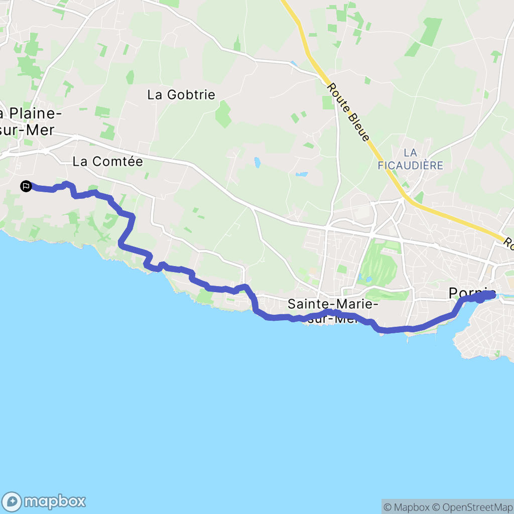 Préfailles : carte du parcours de randonnée - France