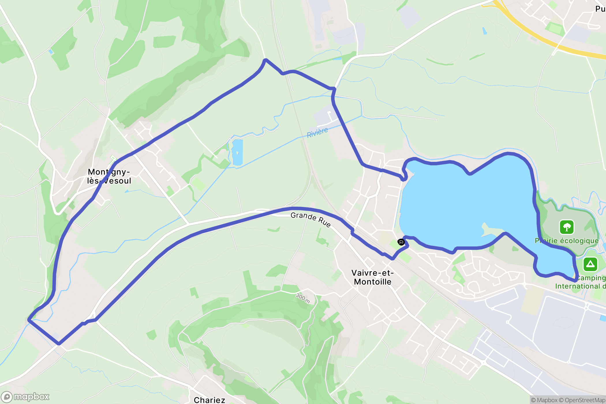 Vaivre-et-Montoille : carte du parcours de randonnée - France