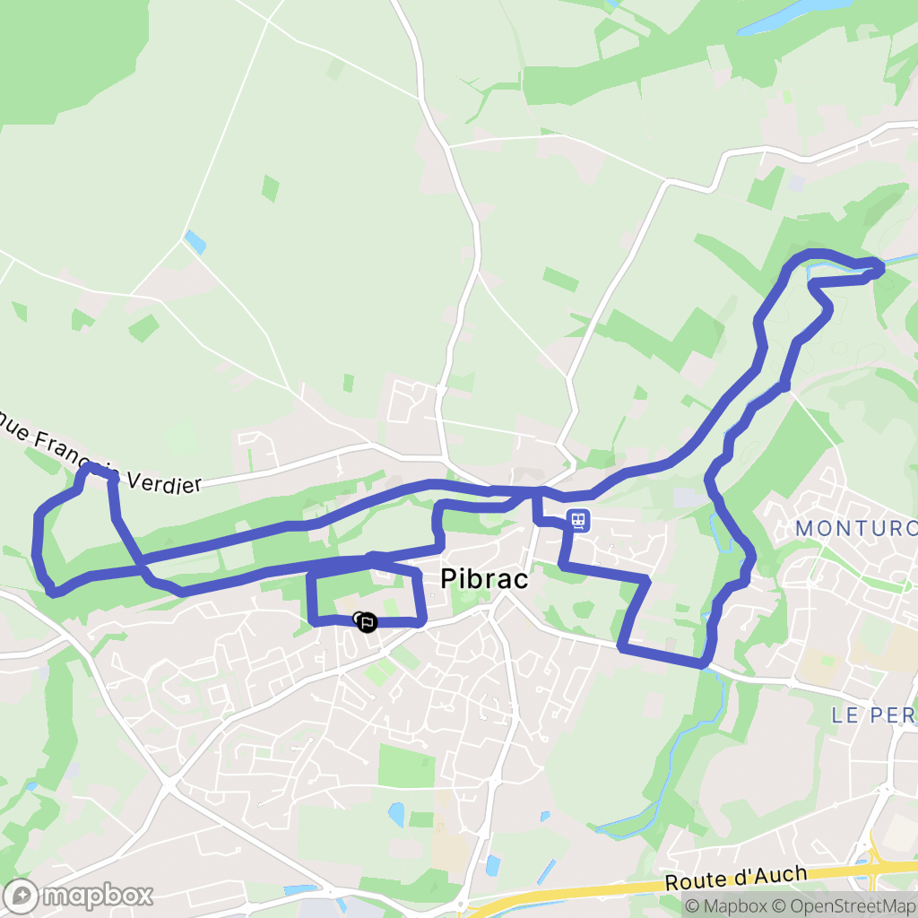 Pibrac : carte du parcours de randonnée - France