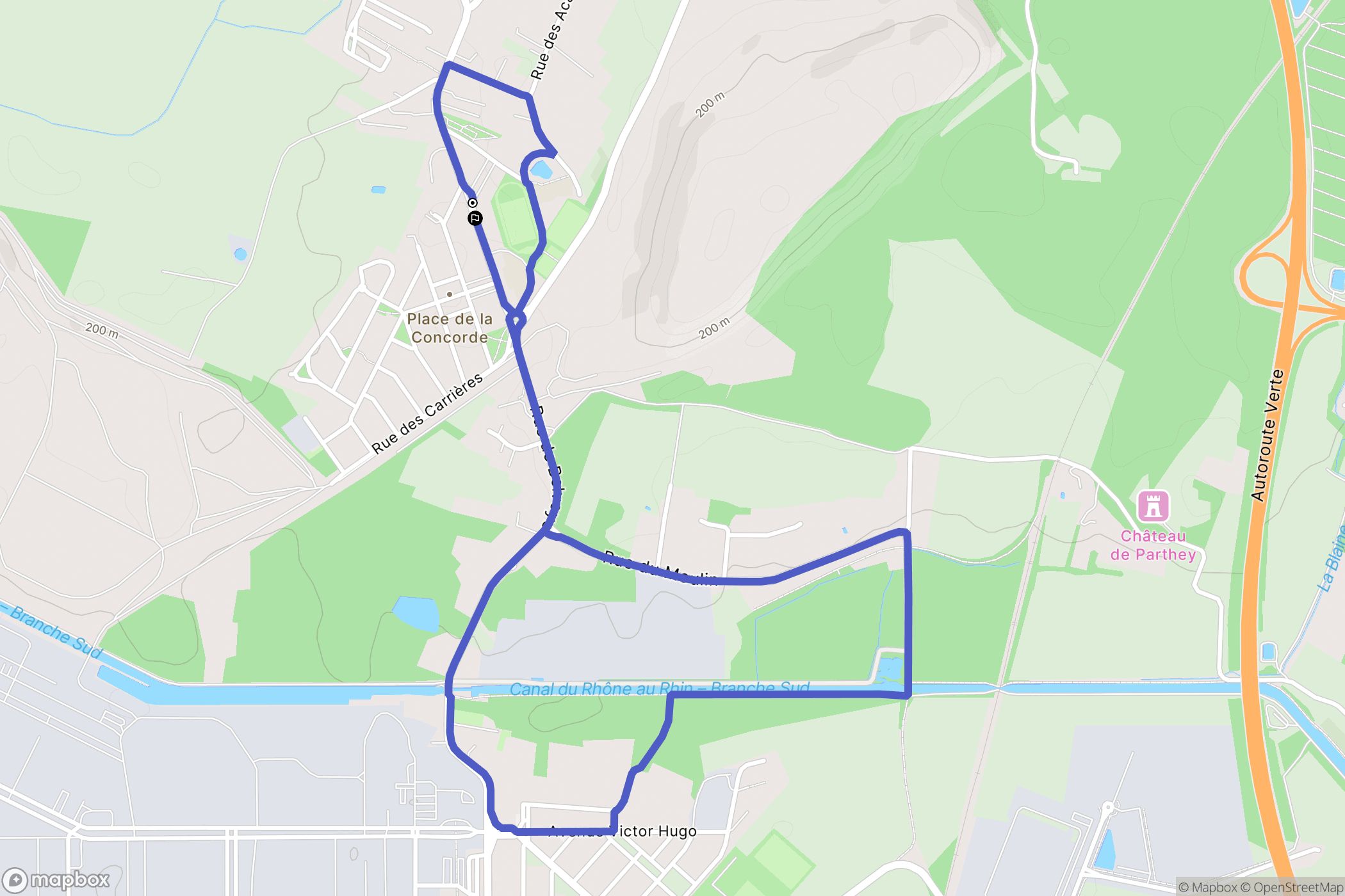 Damparis : carte du parcours de randonnée - France