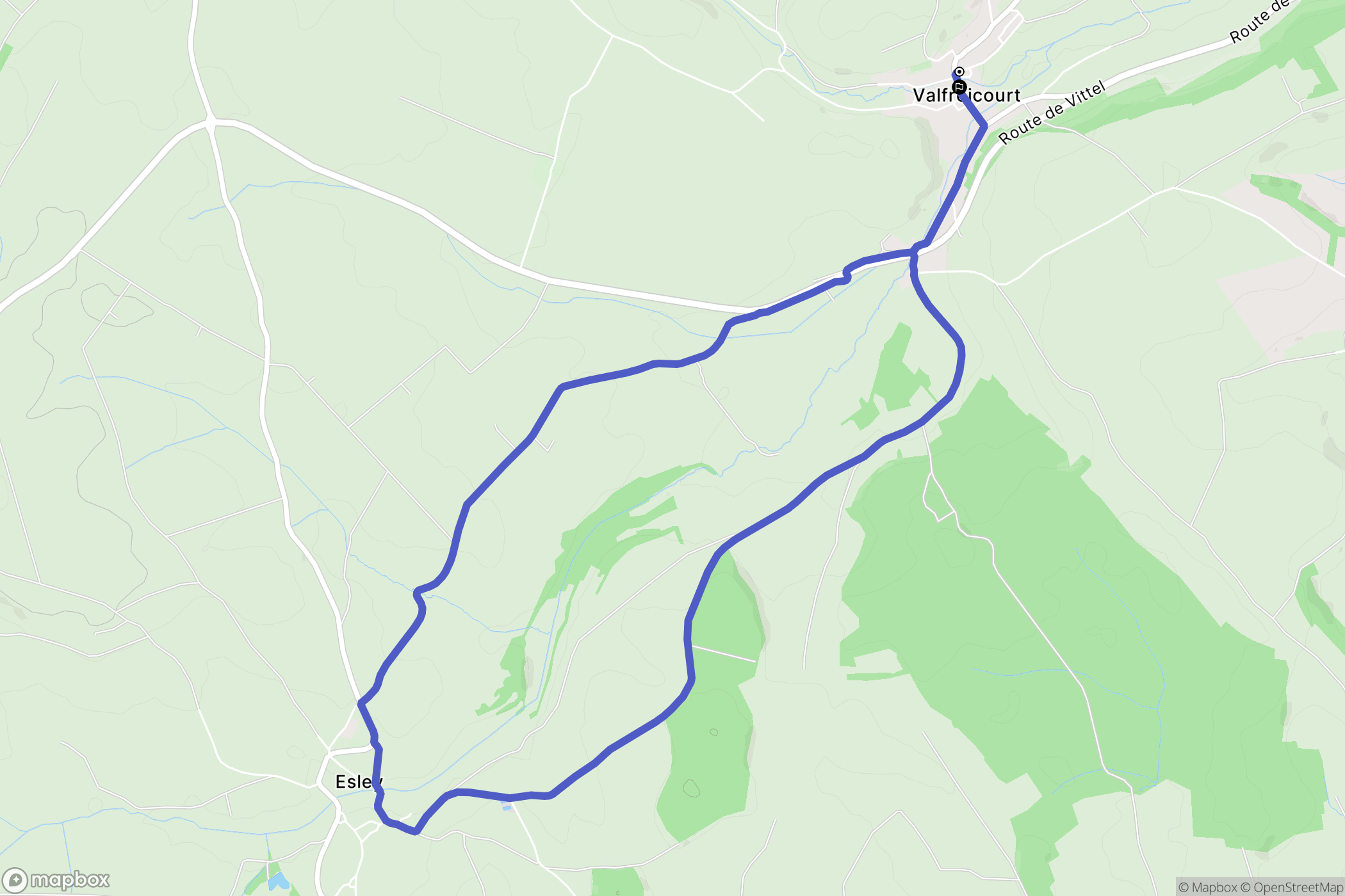 Valfroicourt : carte du parcours de randonnée - France