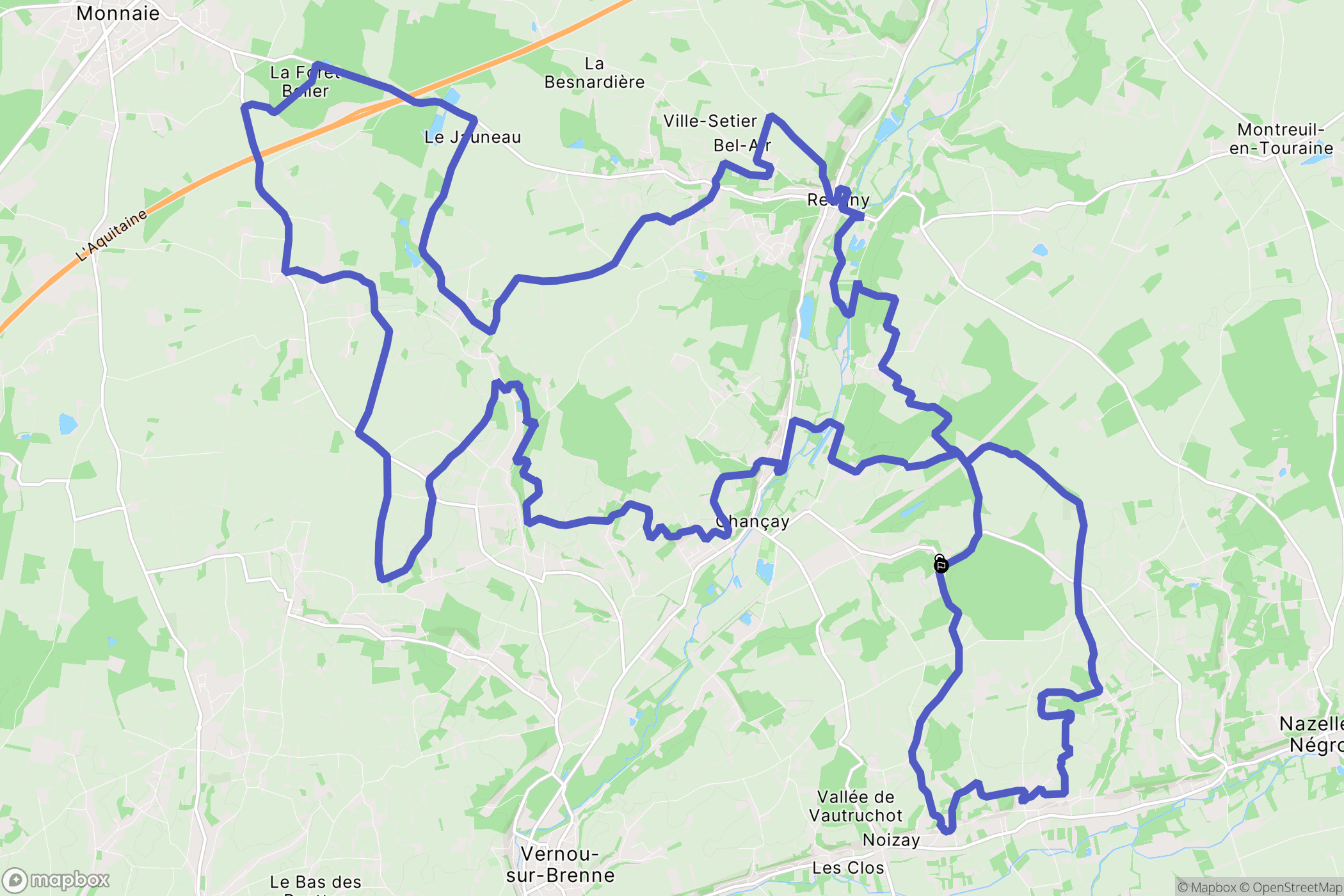 Chançay : carte du parcours de randonnée - France