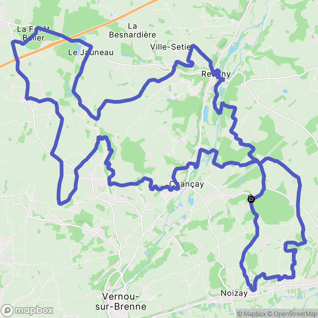 Chançay : carte du parcours de randonnée - France