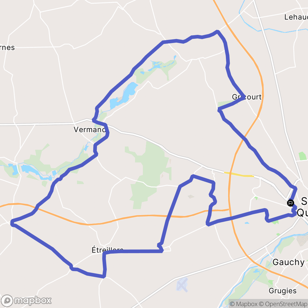 Saint-Quentin : carte du parcours de randonnée - France