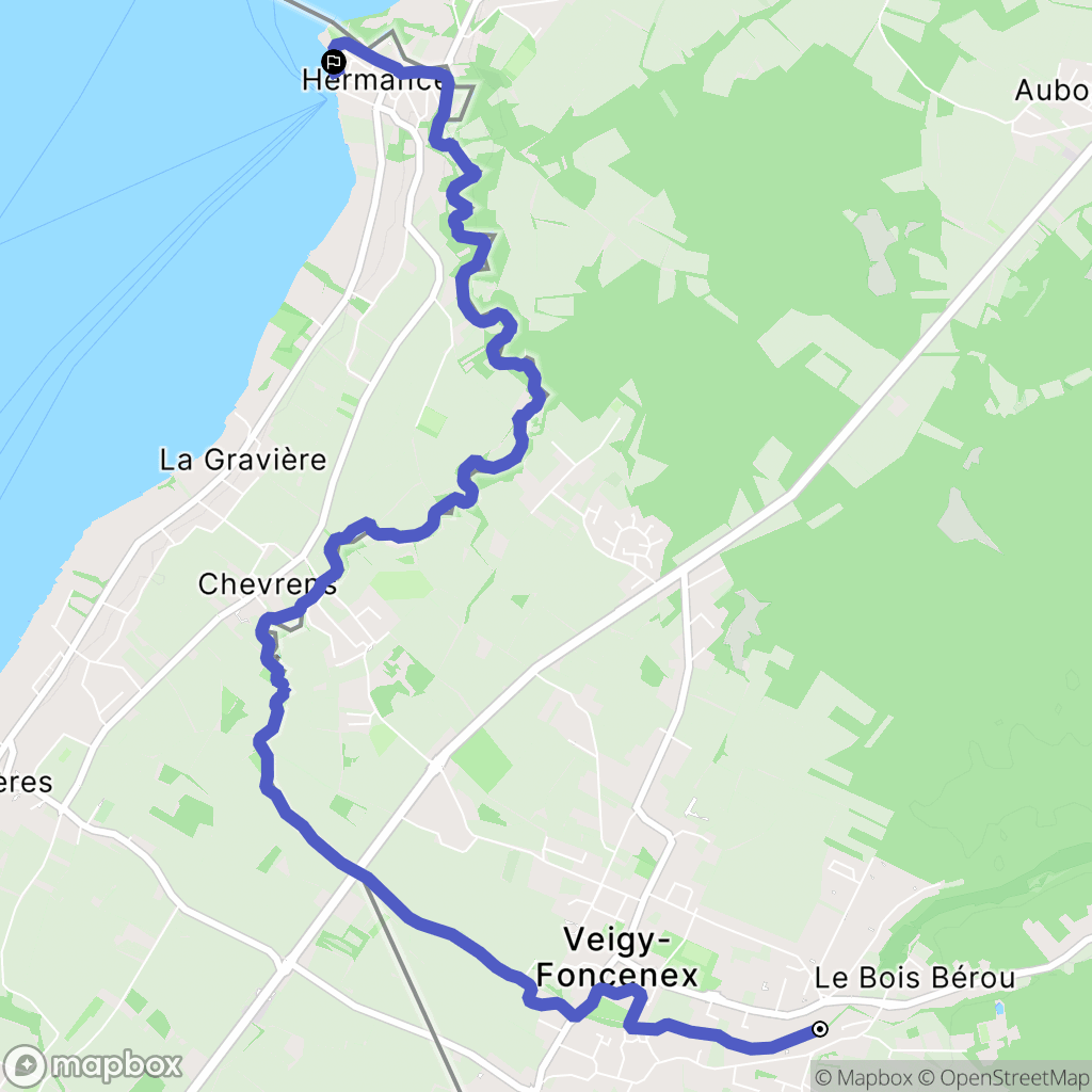 Veigy-Foncenex : carte du parcours de randonnée - France