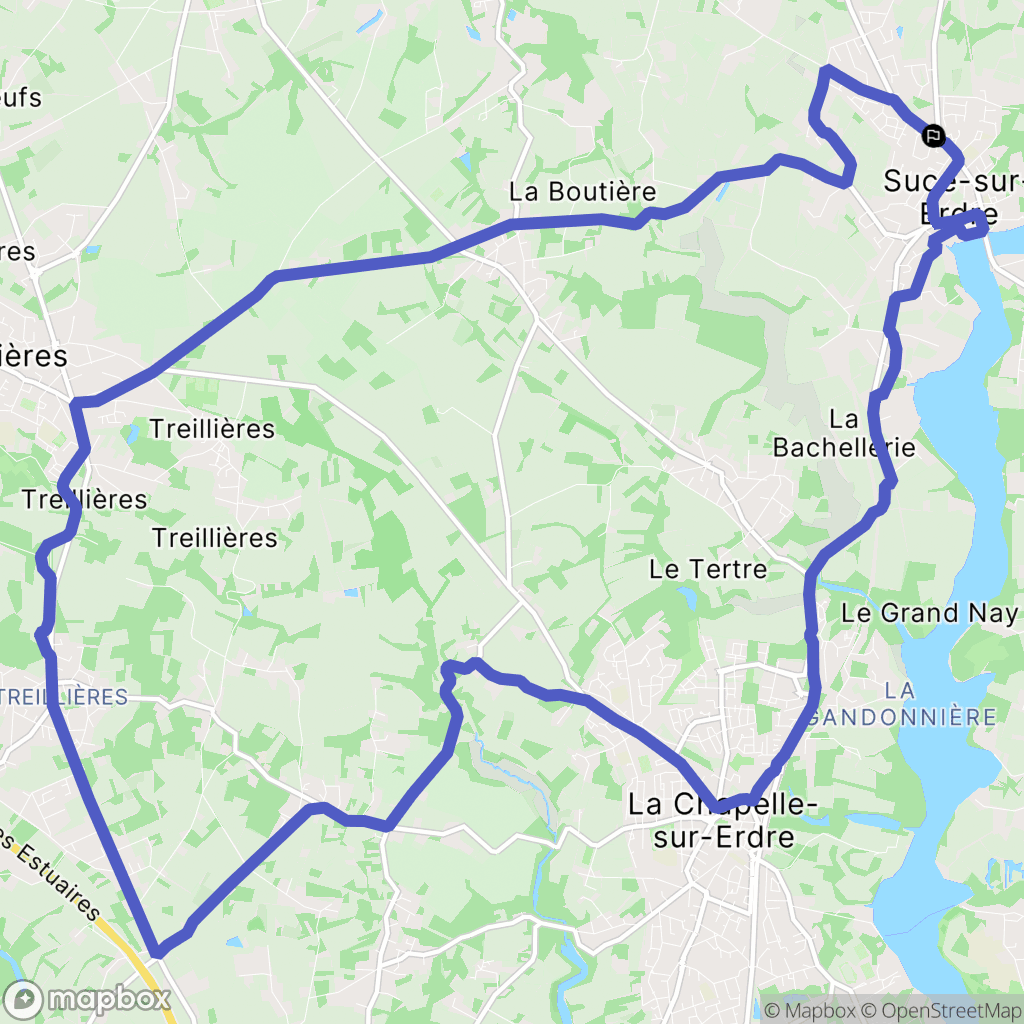 Sucé-sur-Erdre : carte du parcours de randonnée - France