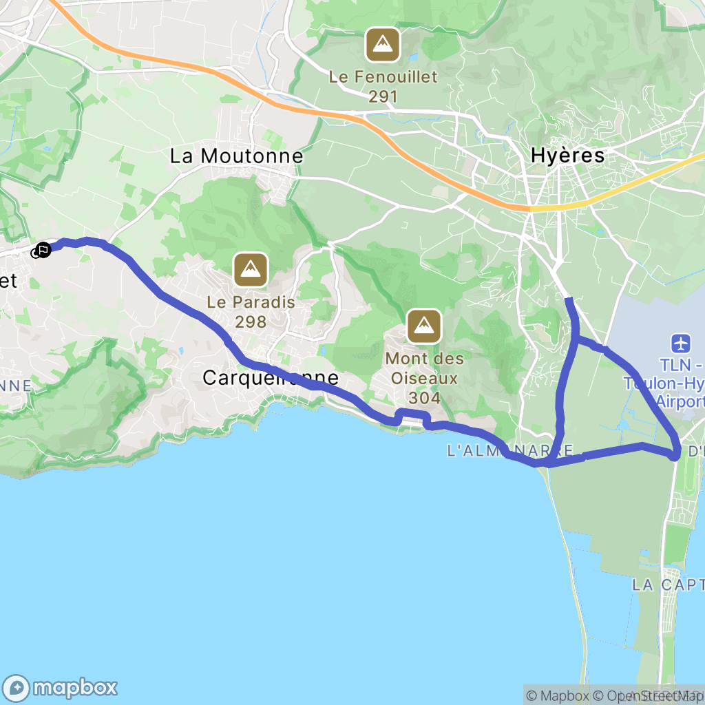 Le Pradet : carte du parcours de randonnée - France