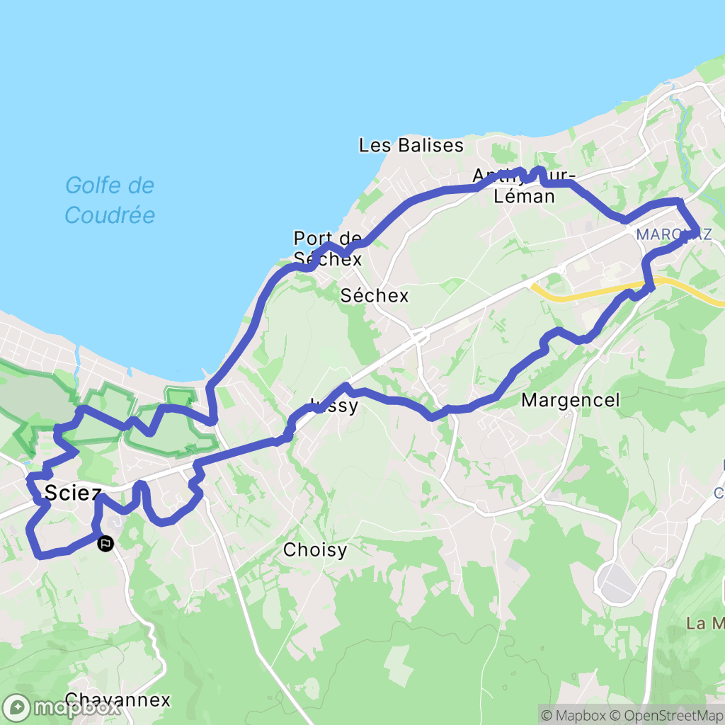 Sciez : carte du parcours de randonnée - France