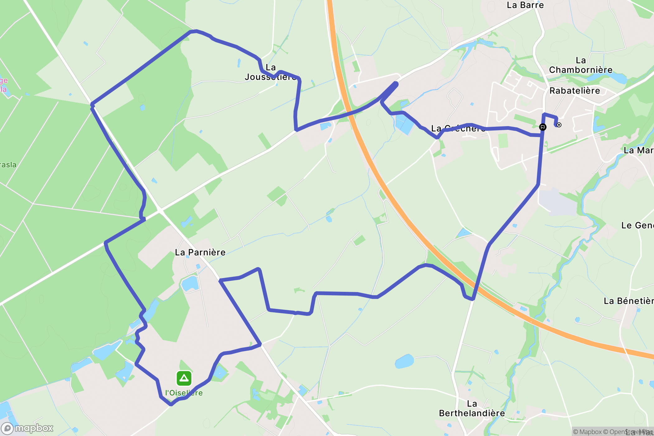 La Rabateliere : carte du parcours de randonnée - France