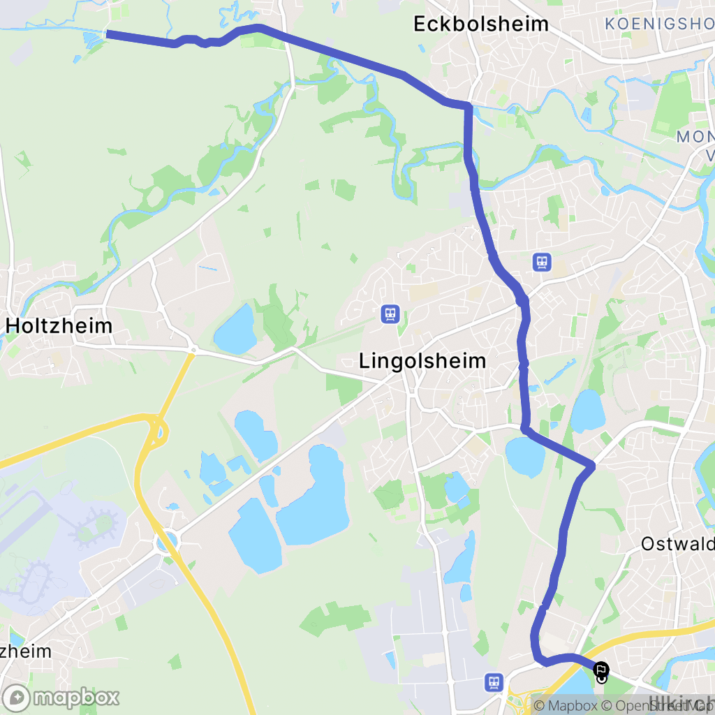 Illkirch-Graffenstaden : carte du parcours de randonnée - France