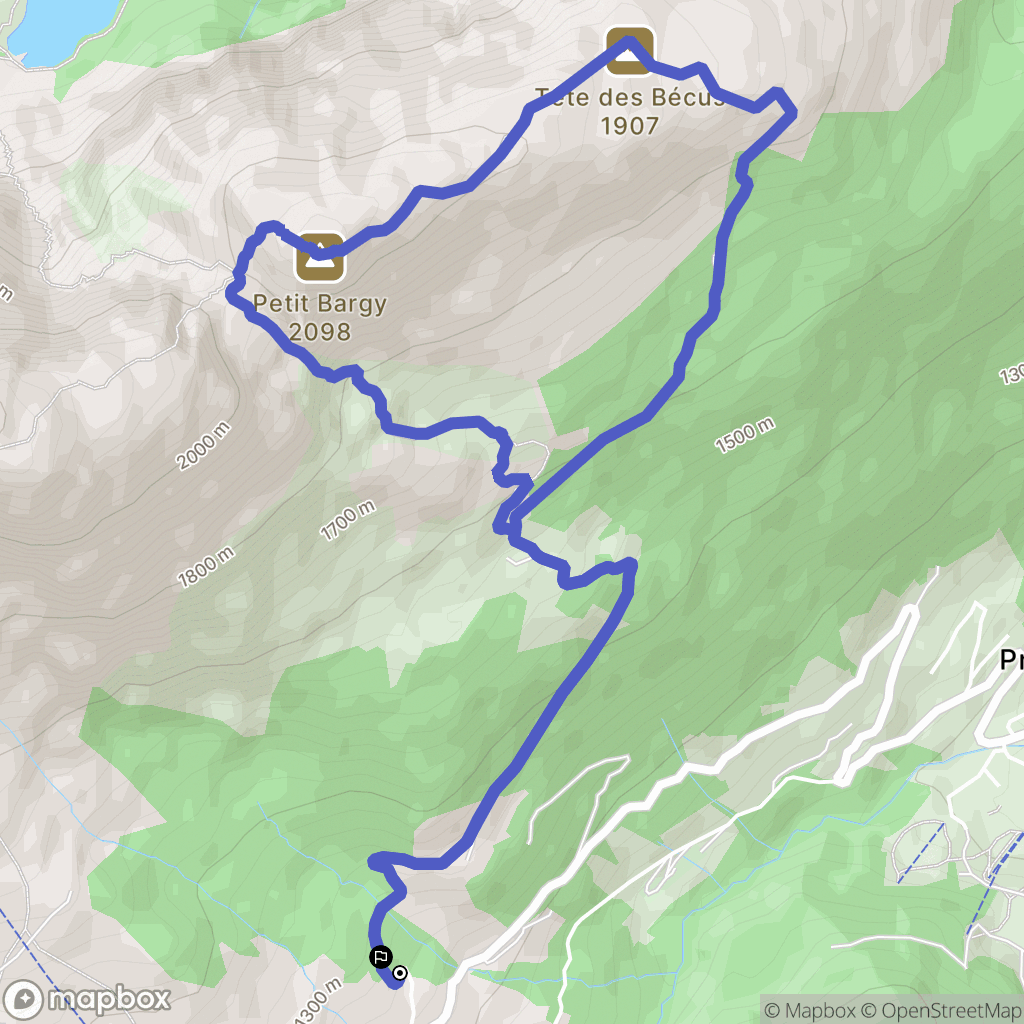 Le Reposoir : carte du parcours de randonnée - France