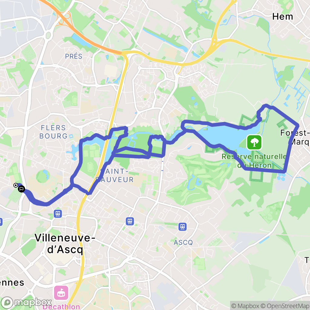 Lille : carte du parcours de randonnée - France